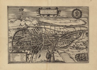 Mapa de Norwich, Norfolk de (after) English School