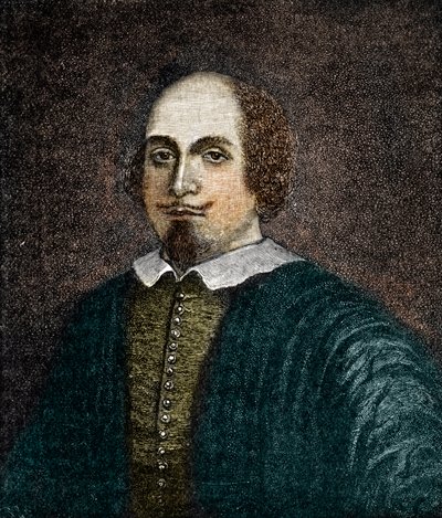 Retrato del dramaturgo inglés William Shakespeare (1564-1616) Grabado según una pintura anónima del siglo XVIII de (after) English School