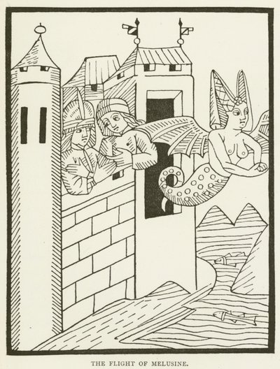 La huida de Melusina (grabado) de (after) English School