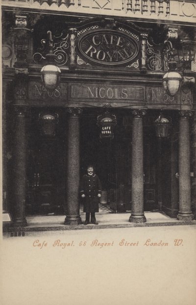 Cafe Royal, 68, Regent Street, Londres, Oeste (foto b/n) de (after) English photographer