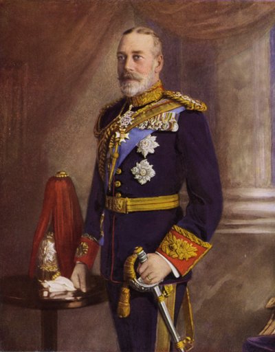 Su Majestad el Rey Jorge V (foto en color) de (after) English photographer