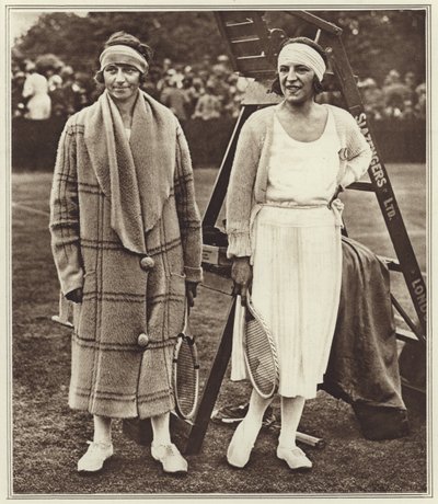 Kitty Godfree y Suzanne Lenglen (foto b/n) de (after) English photographer