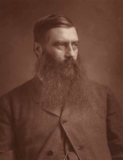 Retrato de G A Henty (foto en blanco y negro) de (after) English photographer