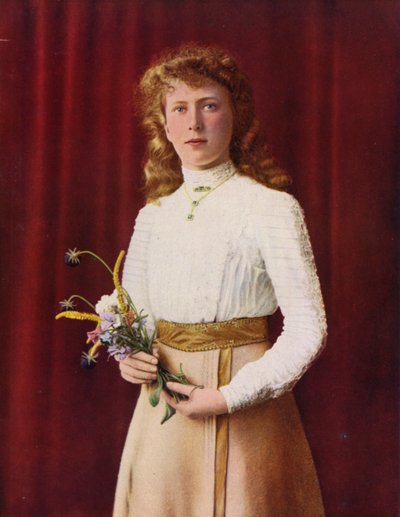 Princesa Mary en 1909 (foto en color) de (after) English photographer