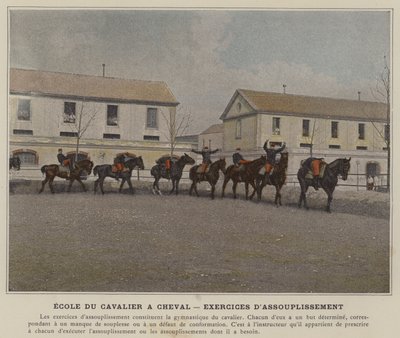 Escuela del jinete a caballo, ejercicios de flexibilidad de (after) French Photographer