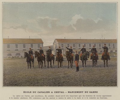 Escuela del jinete a caballo, manejo del sable de (after) French Photographer