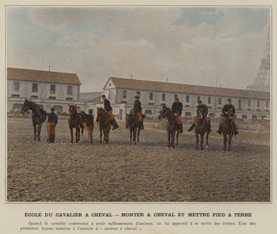 Escuela del jinete a caballo, montar a caballo y desmontar de (after) French Photographer