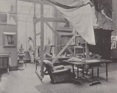 Pintor francés Paul-Albert Besnard en su estudio de (after) French Photographer