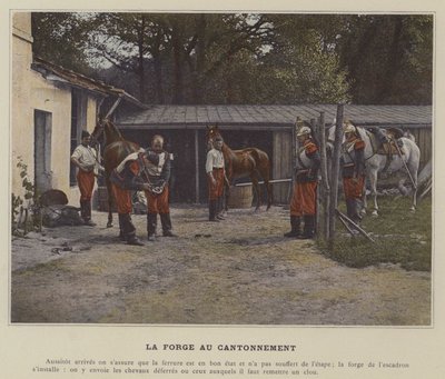 La fragua en el acantonamiento (foto coloreada) de (after) French Photographer