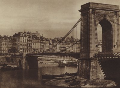 El Puente Louis-Philippe, Puente de la Reforma durante la Revolución de 1848 de (after) French Photographer