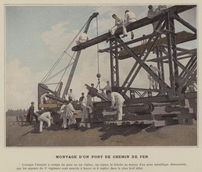 Montaje de un puente de ferrocarril de (after) French Photographer