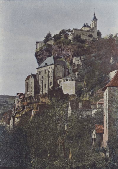 Roc-Amadour, Vista general (foto coloreada) de (after) French Photographer