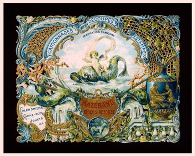 Tarjeta publicitaria de la imprenta Mazerand, Cirey-sur-Vezouze, Francia (cromolito) de (after) French School