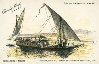 Dahabieh, en el Nilo, Transporte de turistas y mercancías de (after) French School