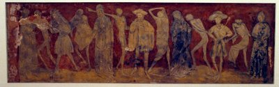 Fresco de “La Danza Macabra” de la antigua abadía de La Chaise-Dieu realizado por Louis Yperman (¿1856?) 1894. París, Museo de Monumentos de (after) French School