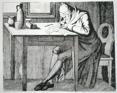 Gaspard Lavater (1741-1801) en su estudio, copia de una ilustración de su 