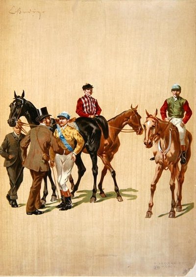 Jinetes en el hipódromo, c.1875 de (after) French School
