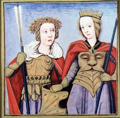 Orithia y Antiopus, reinas del Amazonas según "Des Dames de Renown" de Boccace. de (after) French School