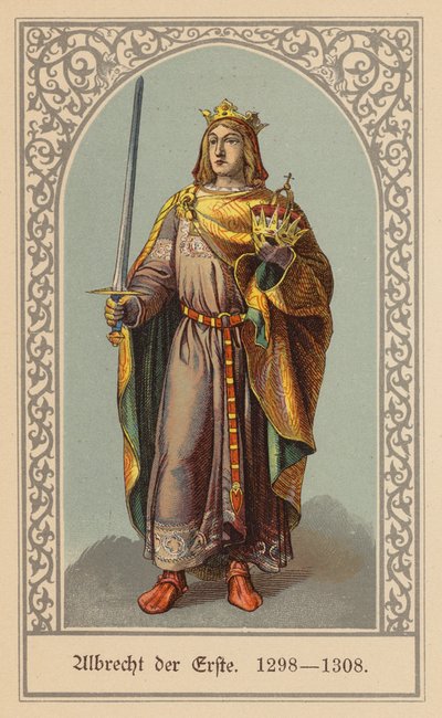 Alberto I, Rey de Alemania (litografía en color) de (after) German School
