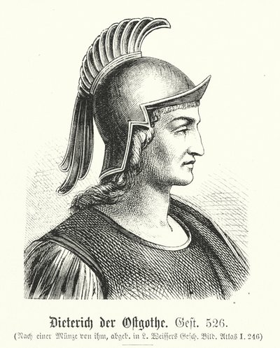 Dieterico el ostrogodo, 454-526, Teodorico (grabado) de (after) German School