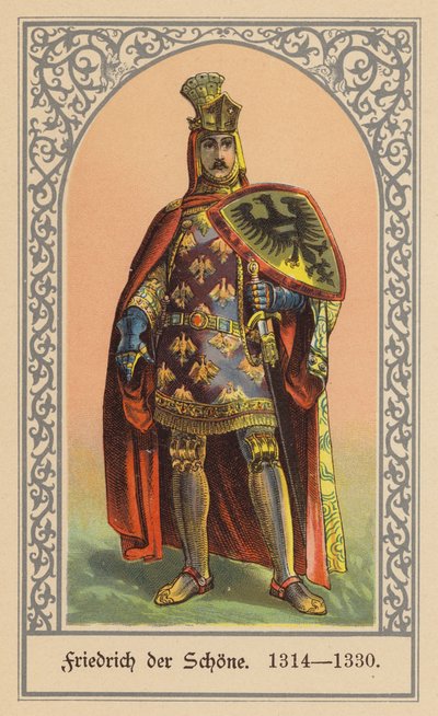 Federico el Hermoso, rey de Alemania (litografía en color) de (after) German School