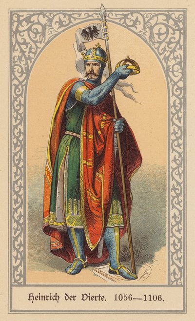 Enrique IV, Emperador del Sacro Imperio Romano Germánico (litografía en color) de (after) German School
