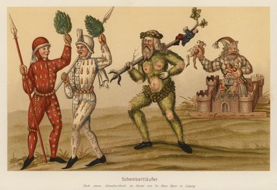 Carnaval de Schembart, Núremberg (litografía en color) de (after) German School