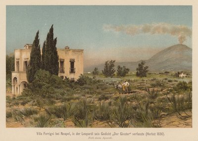 Villa Ferrigni, cerca de Nápoles (litografía en color) de (after) German School
