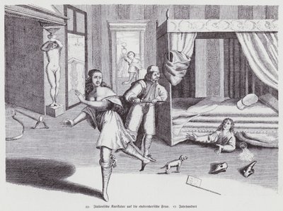Caricatura italiana sobre la esposa adúltera de (after) Italian School