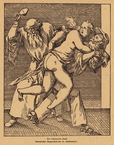 Castigo de la infidelidad (grabado) de (after) Italian School