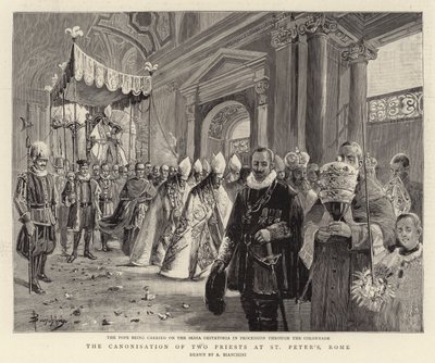 La Canonización de Dos Sacerdotes en San Pedro de Roma de (after) Italian School