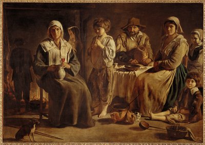 Famille de paysans dans un interieur Una familia de agricultores en su casa de campo ... de (after) Le Nain Brothers