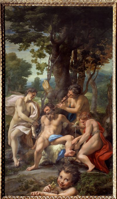 Alegoría de los Vicios Un sátiro rodeado de músicas femeninas de (c.1489 1534) Correggio