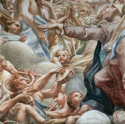 Ángeles tocando música, detalle de la Asunción de la Virgen de (c.1489 1534) Correggio