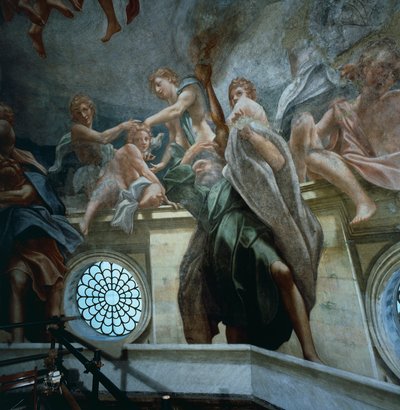Figura de apóstol, detalle de los frescos de la cúpula de la Catedral de Parma, por Antonio Allegri Da Correggio (1489-1534) de (c.1489 1534) Correggio