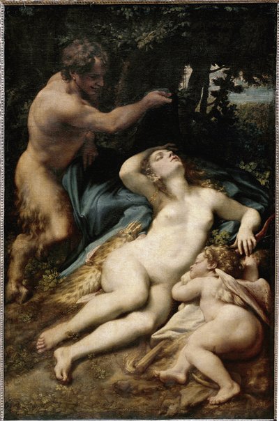 Júpiter y Antíope (o Venus con cupido y un sátiro) de (c.1489 1534) Correggio