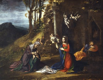 Natividad de Jesús con Santa Isabel y el joven San Juan Bautista de (c.1489 1534) Correggio