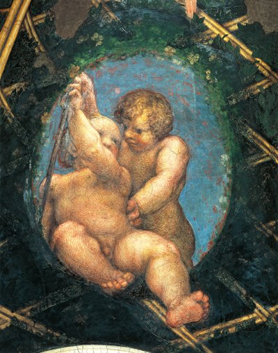 Ovate con querubines (detalle) de la decoración de la Cámara de San Pablo o Cámara de la Abadesa de (c.1489 1534) Correggio