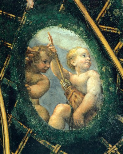 Ovate con querubines, fresco de Antonio Allegri Da Correggio, habitación de la abadesa, Monasterio de San Paolo, Parma, Italia de (c.1489 1534) Correggio
