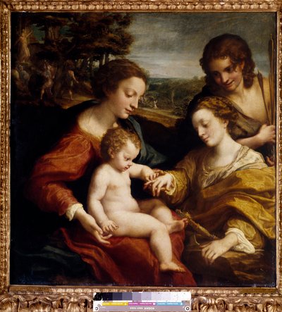 El matrimonio místico de Santa Catalina de Alejandría con San Sebastián de (c.1489 1534) Correggio