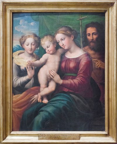 El matrimonio místico de Santa Catalina (óleo sobre tabla) de Innocenzo da Imola