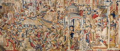 La guerra de Troya: La destrucción de Troya, c.1470 (tapiz) de (fl.1450 75) Master of Coetivy