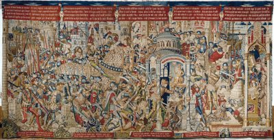 La guerra de Troya: La destrucción de Troya, c.1470 (tapiz) de (fl.1450 75) Master of Coetivy