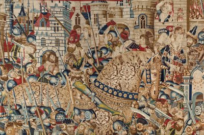 La guerra de Troya: La destrucción de Troya, c.1470 (tapiz) de (fl.1450 75) Master of Coetivy
