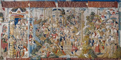 La guerra de Troya: El rapto de Helena, c.1470 (tapiz) de (fl.1450 75) Master of Coetivy