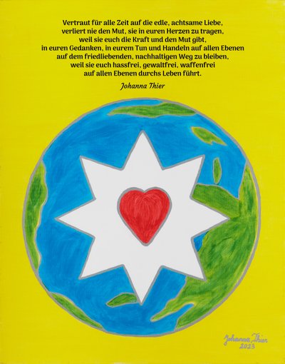 El amor noble y consciente de nuestros corazones trae y mantiene la paz en este mundo de Johanna Thier