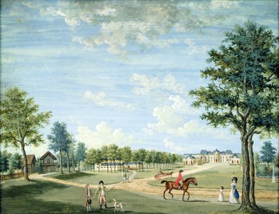 El castillo de Raincy, las caballerizas y el pueblo ruso, c.1754-93 de 1717 1806 Carmontelle