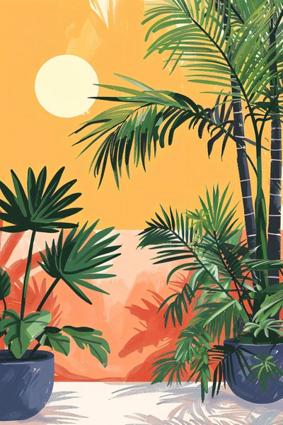 Póster de estética boho con planta de interior Nova para impresiones en lienzo de F. Abderrahim