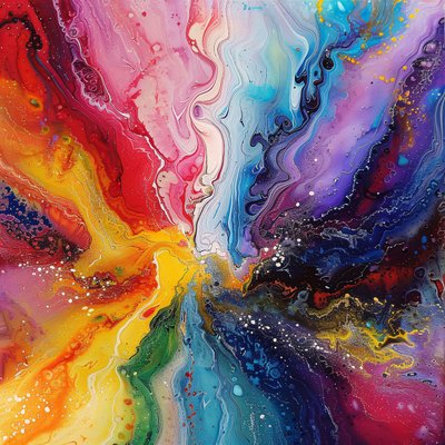 Arte abstracto con colores de pintura acrílica sobre lienzo impresiones de arte para la decoración del hogar de pared de F. Abderrahim