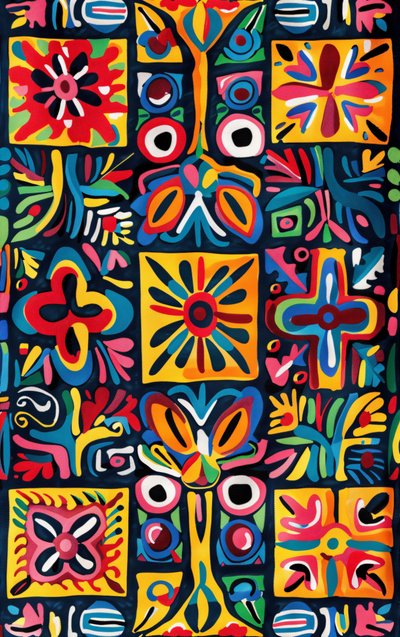 Pintura ingenua colorida del arte para la decoración de la pared del dormitorio y de la sala de estar de F. Abderrahim
